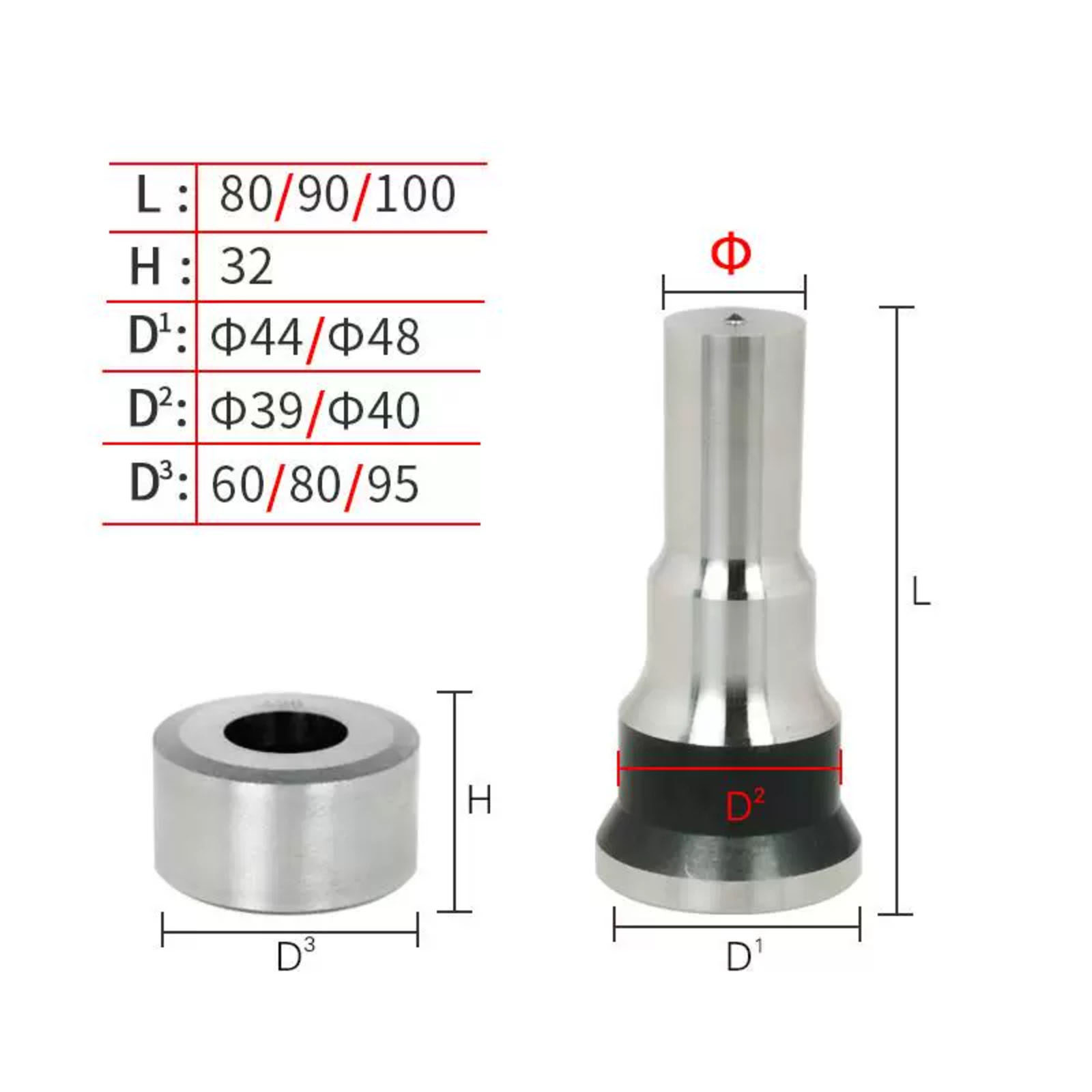 Dibujo de juegos de troqueles y punzones para herreros.