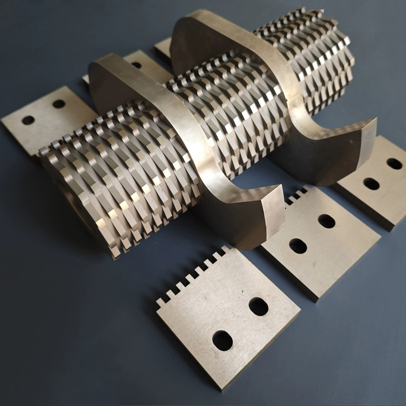 Cuchillas de alto par para trituradoras de doble eje de baja velocidad