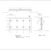 Dibujo técnico de una placa de revestimiento bimetálica resistente al desgaste que muestra el espesor y las dimensiones del recubrimiento