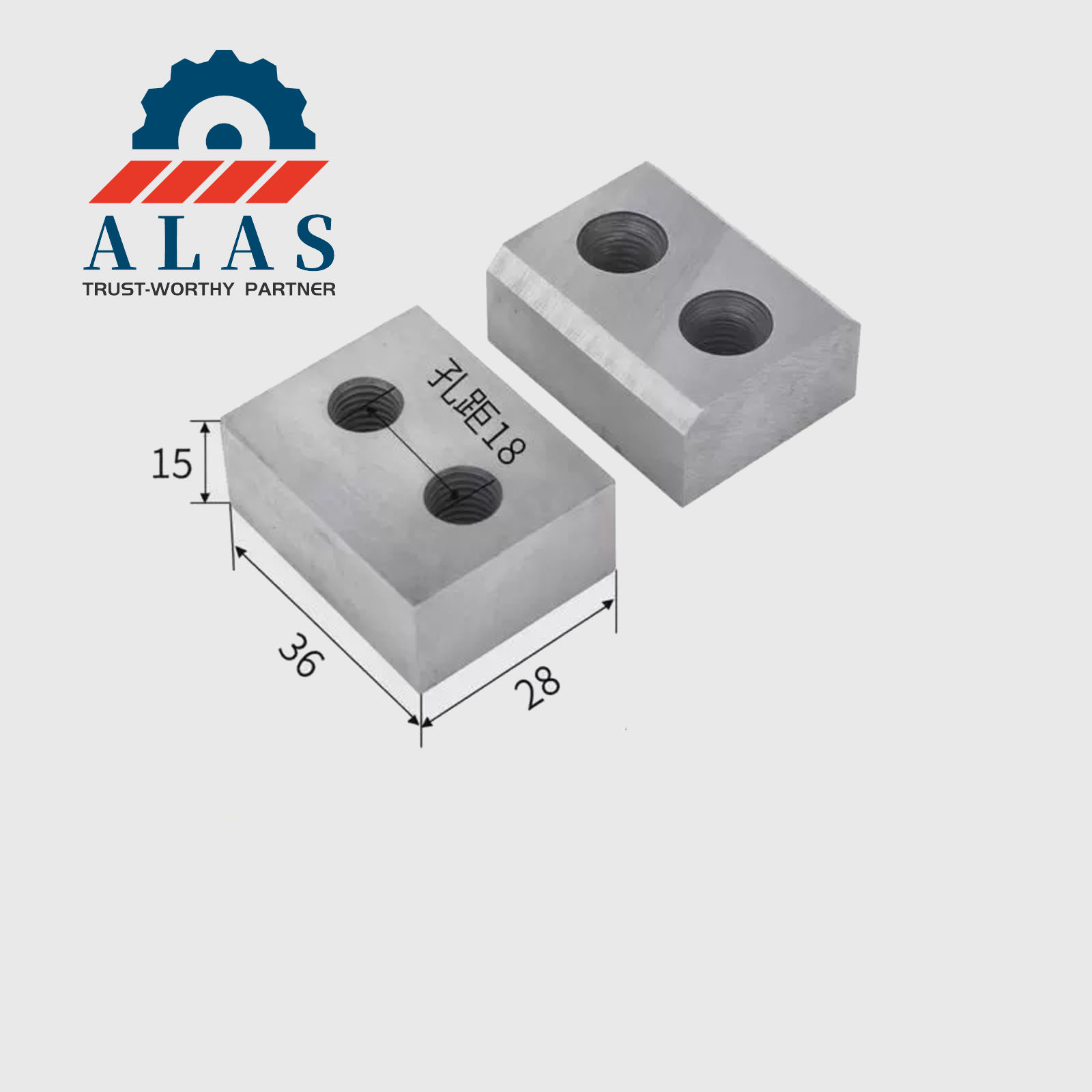 Cortadora de barras hidr&aacute;ulica el&eacute;ctrica port&aacute;til Hoja de repuesto RC-25 con dimensiones de 35 mm por 28 mm por 15 mm
