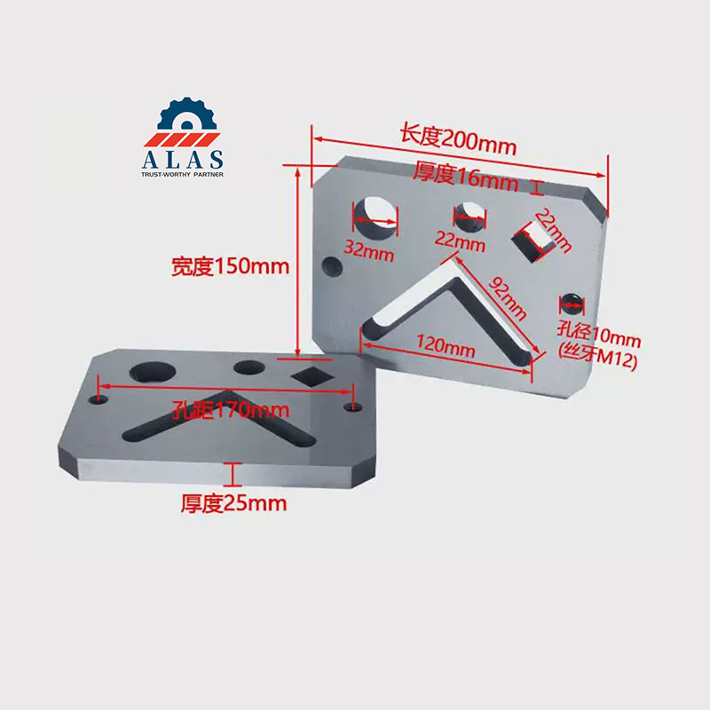 Dise&ntilde;o t&eacute;cnico y dimensiones de los orificios para pernos de instalaci&oacute;n de las hojas de muesca para herreros ALAS